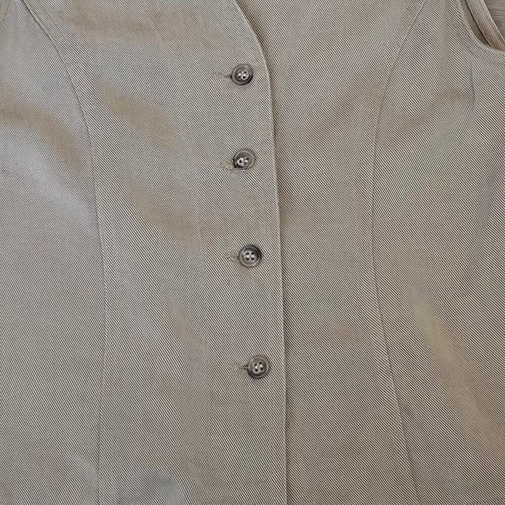 VTG 90s 100% Tencel Button Front Vest USA Made Camel Taupe Womens Size Small - Picture 4 of 6